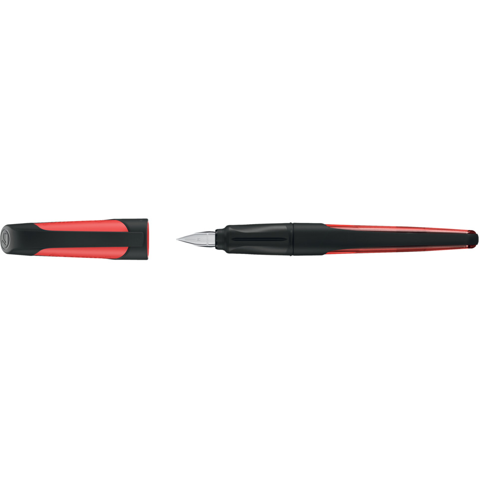 Tintenroller, Füllfederhalter, Schwarz-rot, Metallspitze, Kappe, Fountain pen, Nib, Pen cap, Red black, Metal tip