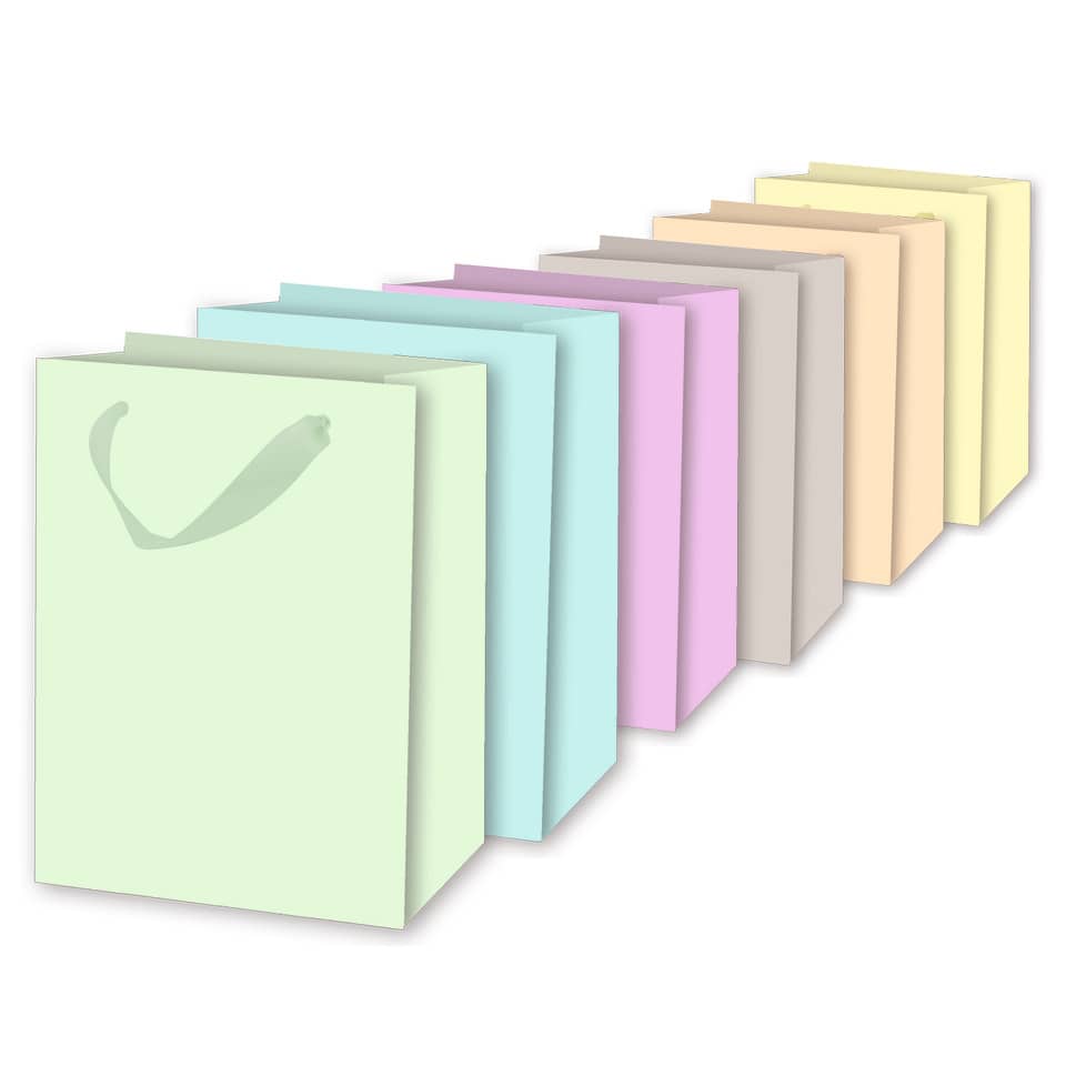 Geschenkverpackung, Geschenktüte, Pastellfarben, Tragetasche, Mehrfachsortiert