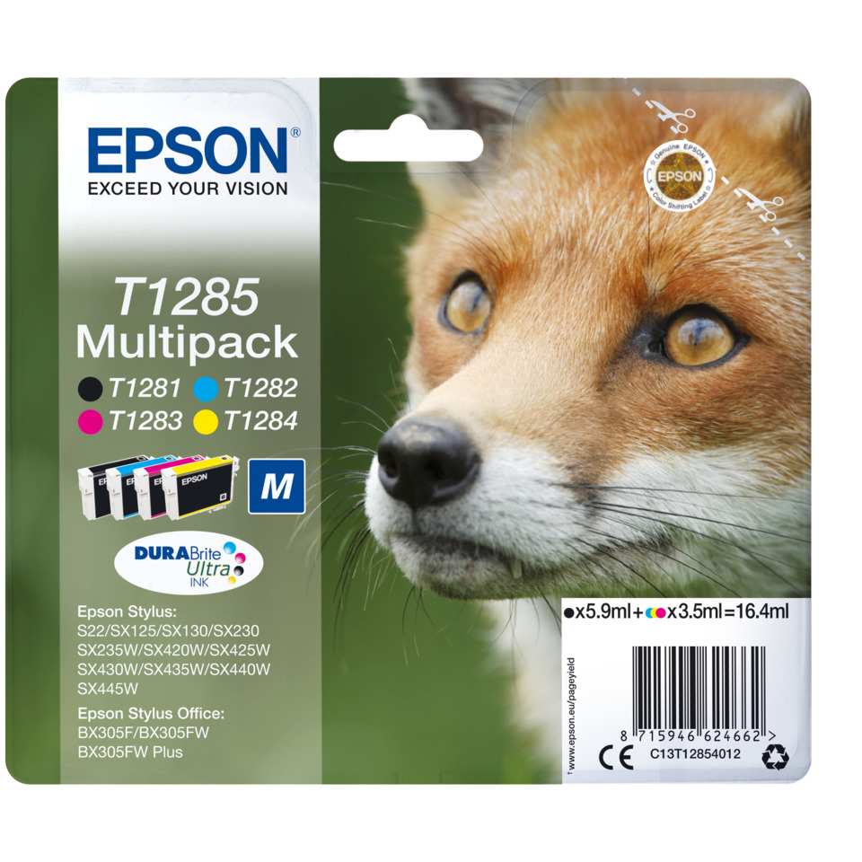 Tintenpatrone, Multipack, DURABrite, Kassette, Epson Stilus, Tintenpatrone, T1285, Multipack, Katzenbild, DURABrite Ultra Ink
