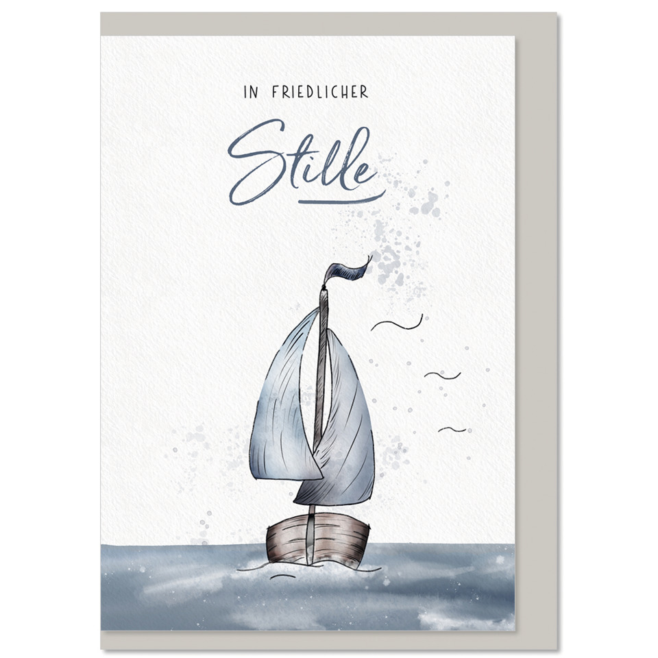 Schiff, Segelboot, Meer, Kunstdruck, Stille