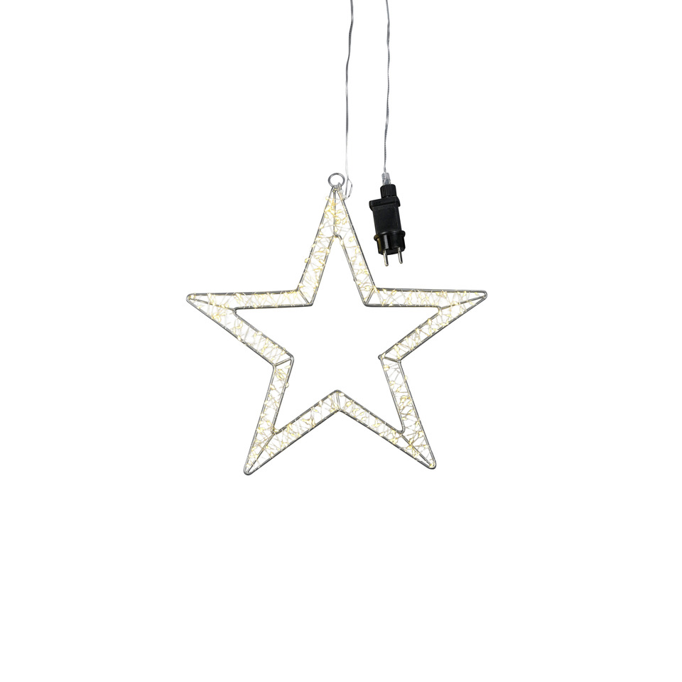 Stern-Anhänger, Lichterkette, Aus gehäkeltem Draht, LED-Dekoration, Weihnachtsdeko