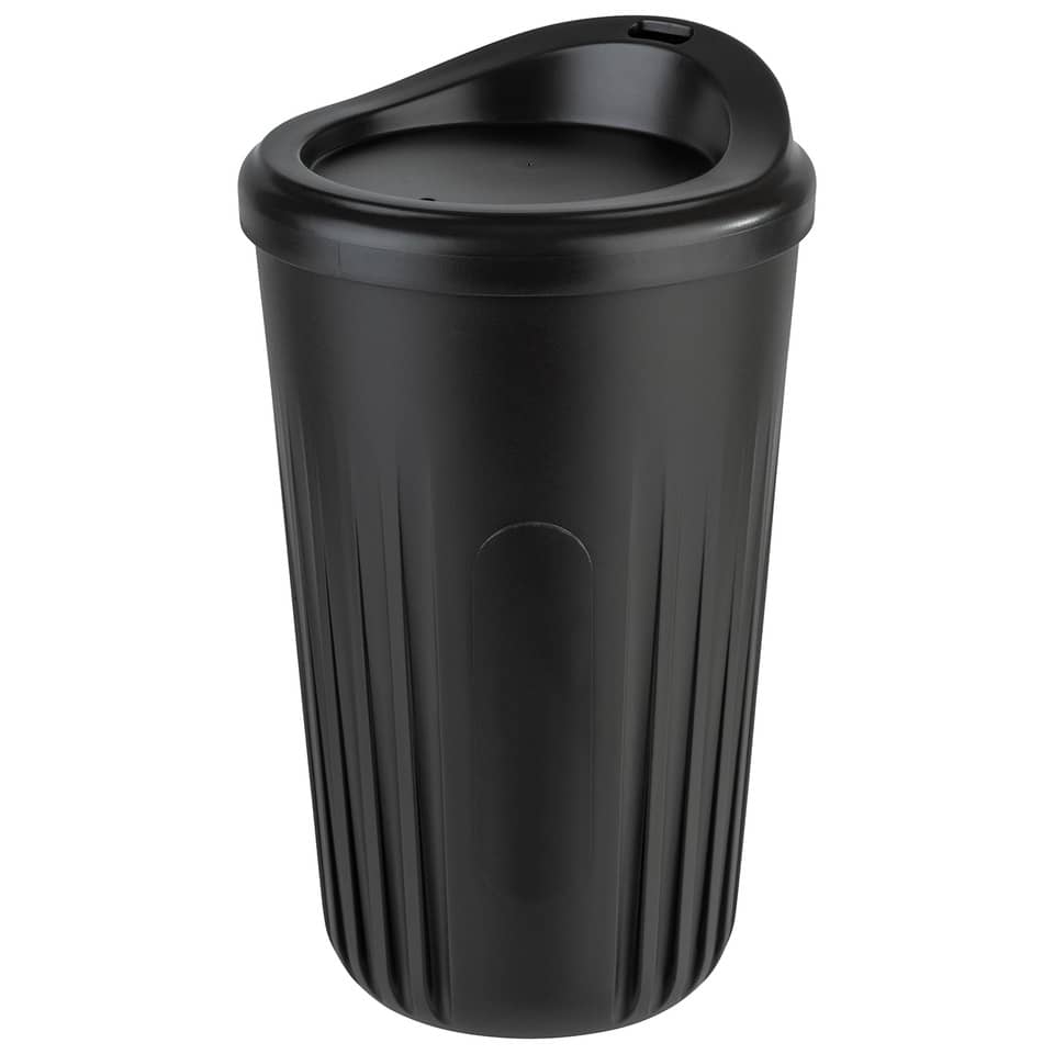 Kaffeebecher, Reisebecher, Tumbler, Schwarz, Kunststoff
