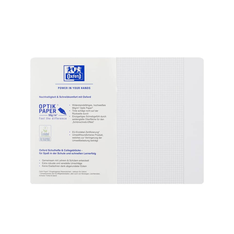 Schreibblock, Optikpapier, Notizbuch, Graph-Layout, Oxford-Branding