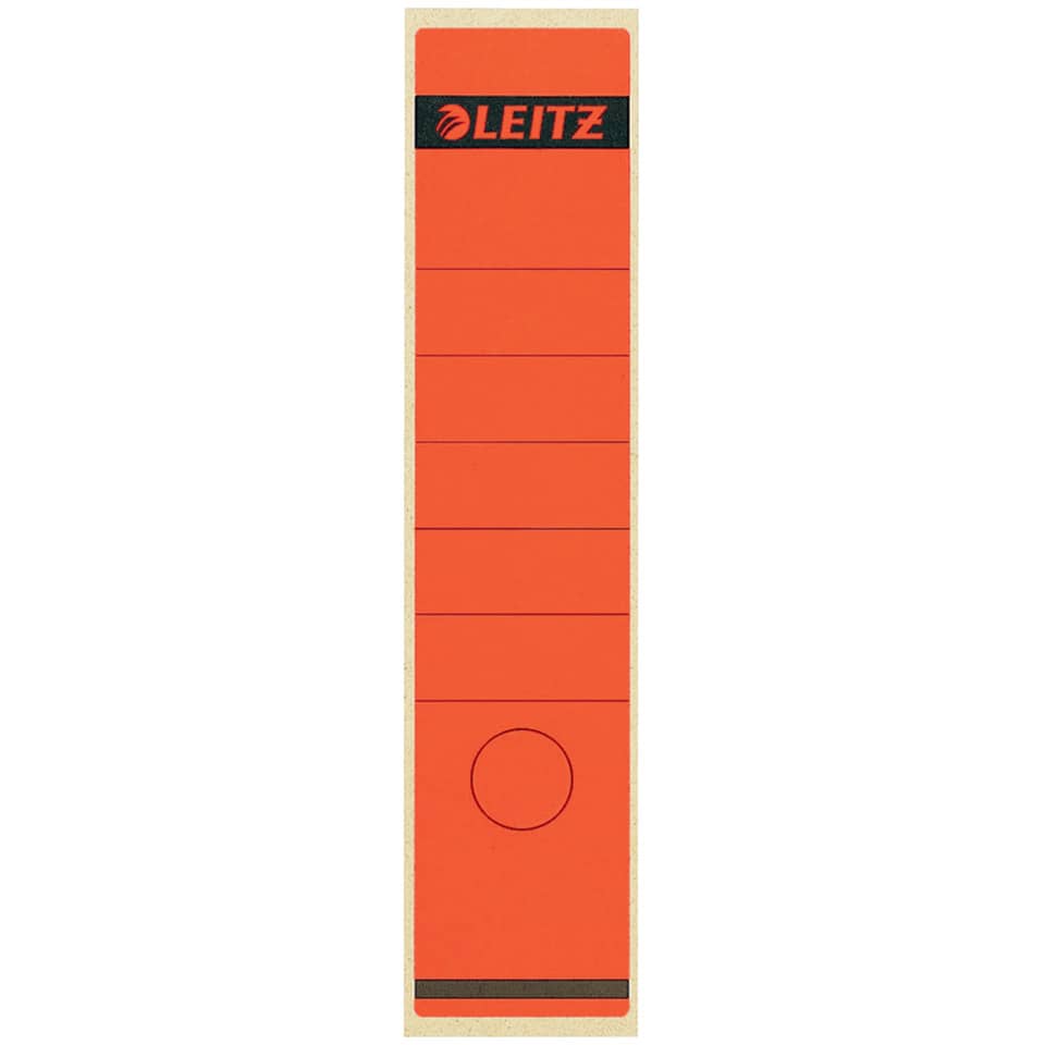 Ordnerrückenschild selbstklebend, 62 x 285 mm, breit/lang, 100 Stück, rot LEITZ 1640-10-25