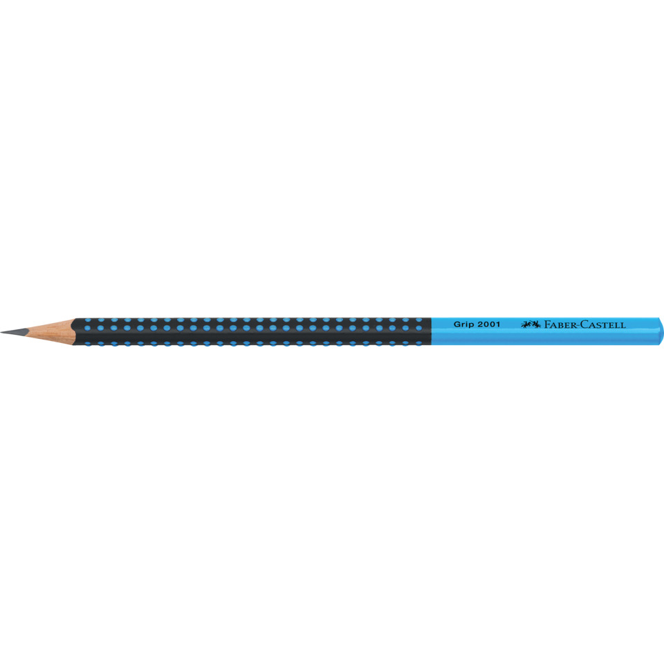 Bleistift, Rundspitze, Schwarzblau, Grip-Design, Faber-Castell Grip 2001, Bleistift, HB-Bleistift, Bleistift mit Grip, Holzbleistift, Rundprofil mit Muster