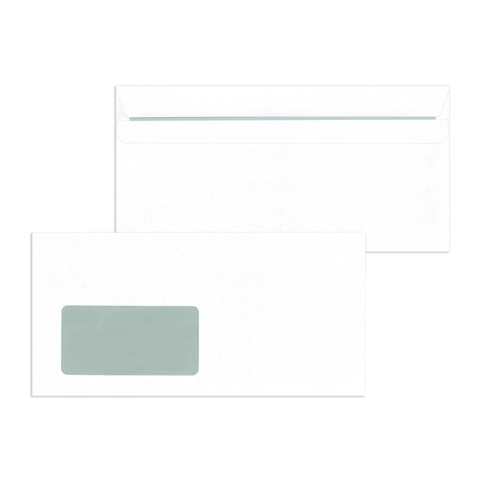 Briefumschlag, Weiße Karte, Fensterumschlag, Beidseitig, Transparentes Fenster