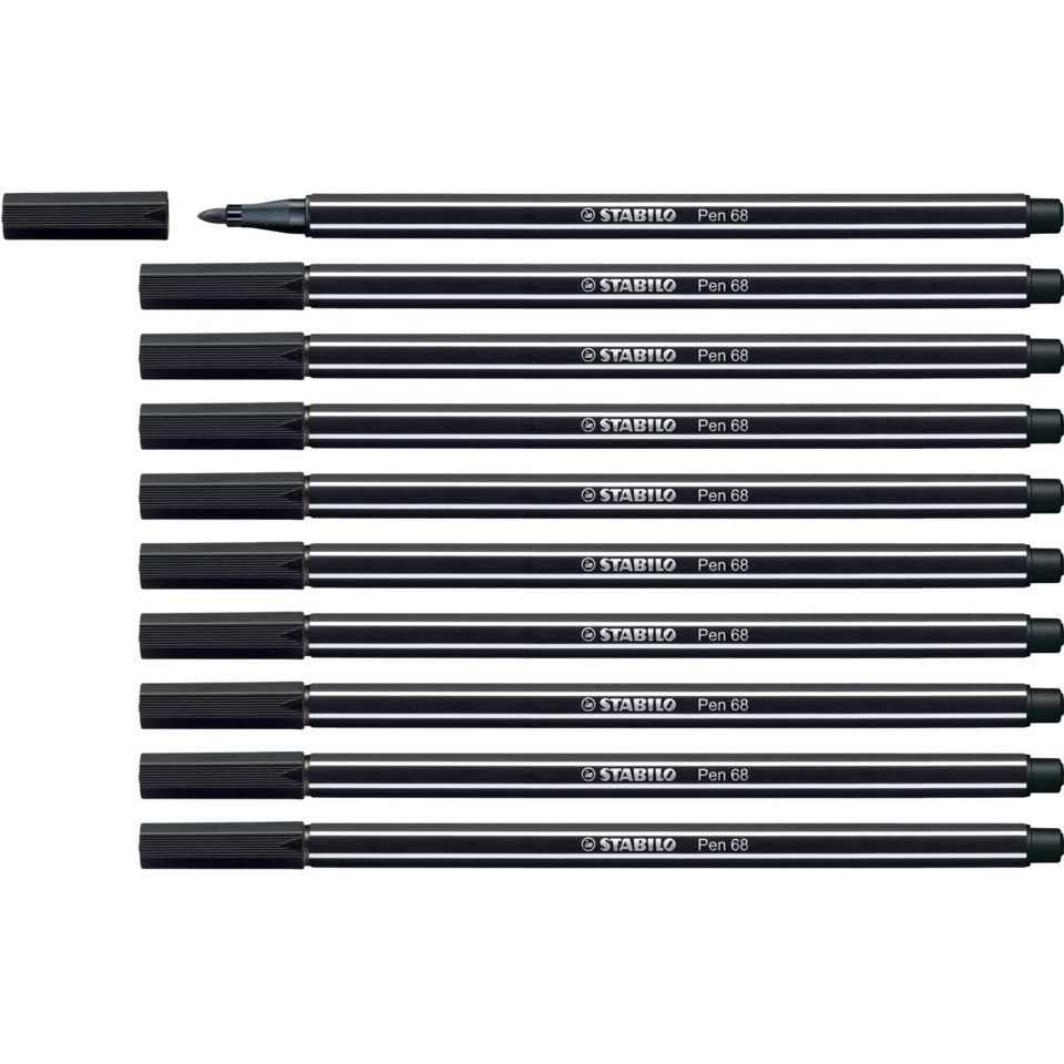 Pen 68, Schwarzer Stift, Filzstift, Bulipenne, Fine Line