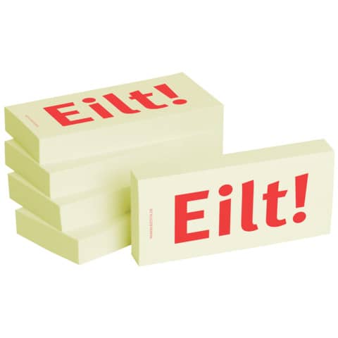 Haftnotiz Eilt, 75x35mm, 5x100 Blatt BIZSTIX 1301010102