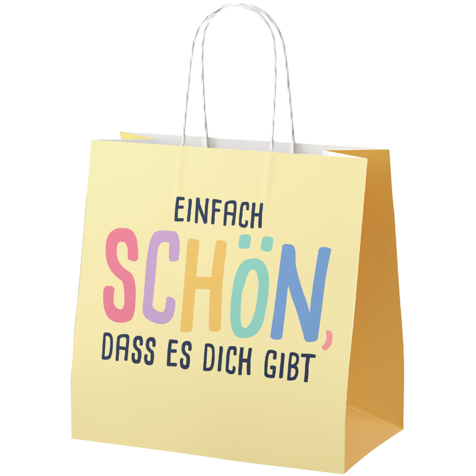 Tasche, Shopping-Tasche, Papier Tragetasche, Gelb, Gedruckte Botschaft