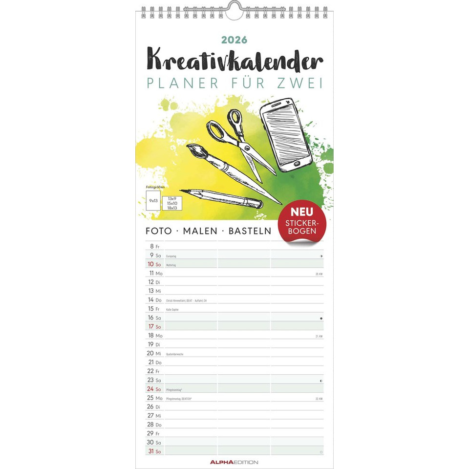 Kalender, Kreativkalender, Fotografie, Kunstbedarf, Plane für zwei