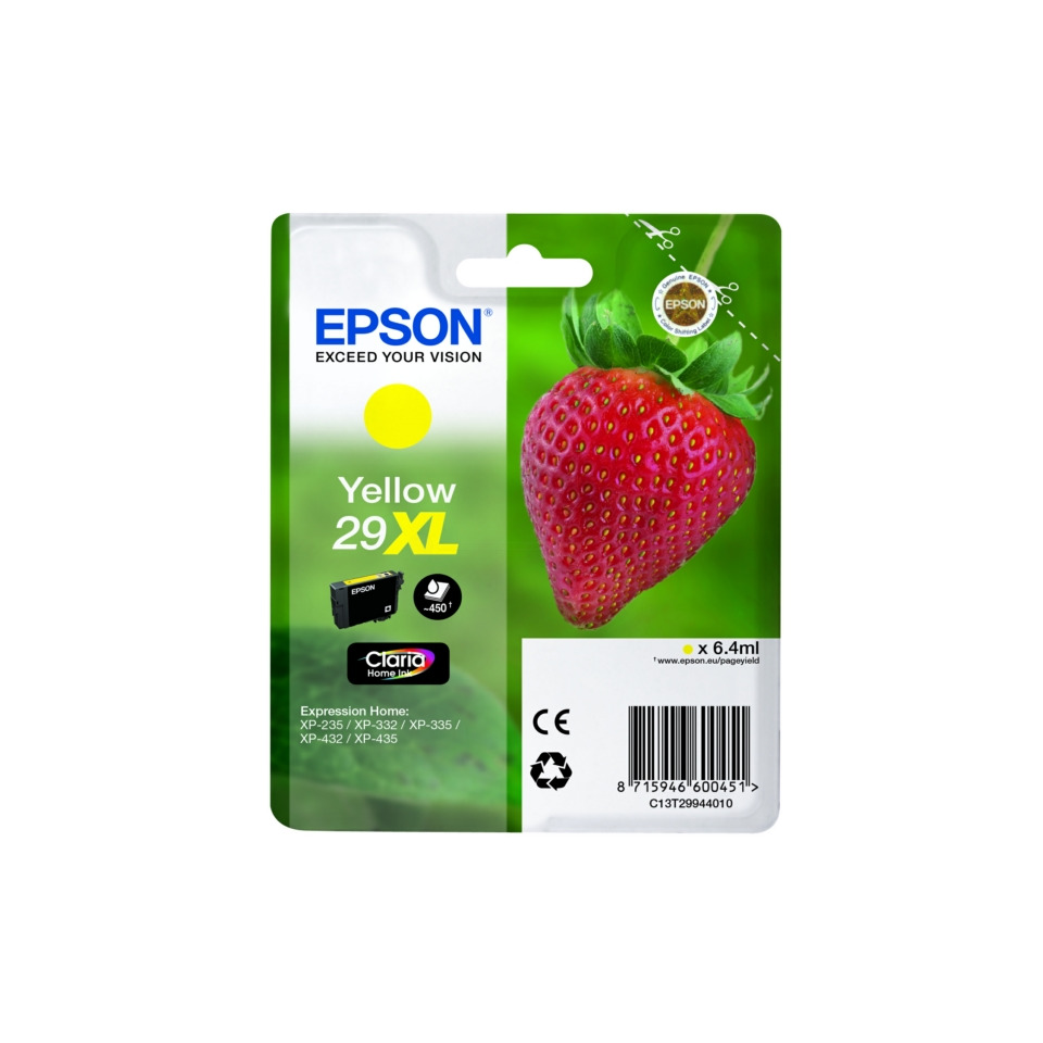 Epson Tintenpatrone, Gelb 29XL, Epson Tintenpatrone Gelb, XXL Gelb, Sticker Barcod