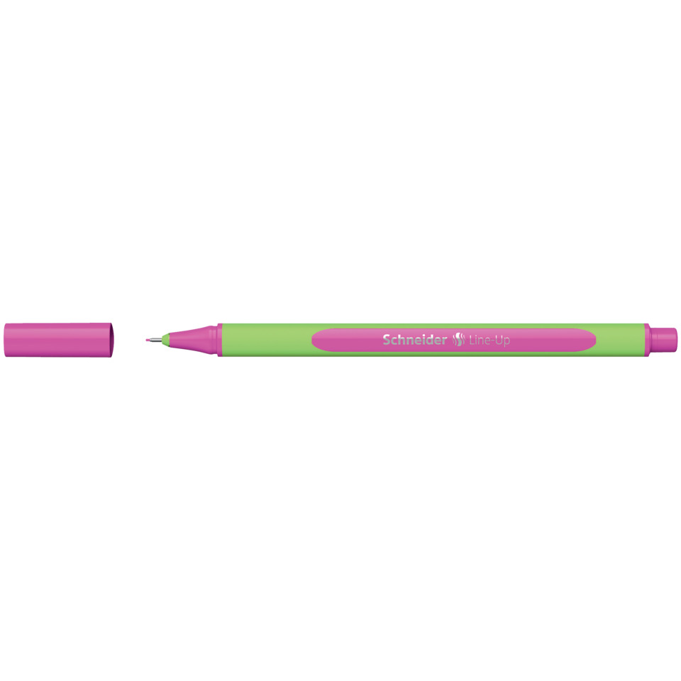 Marker, Markerstift, Gelschreiber, Röhrenkappe pink, Grüner Körper