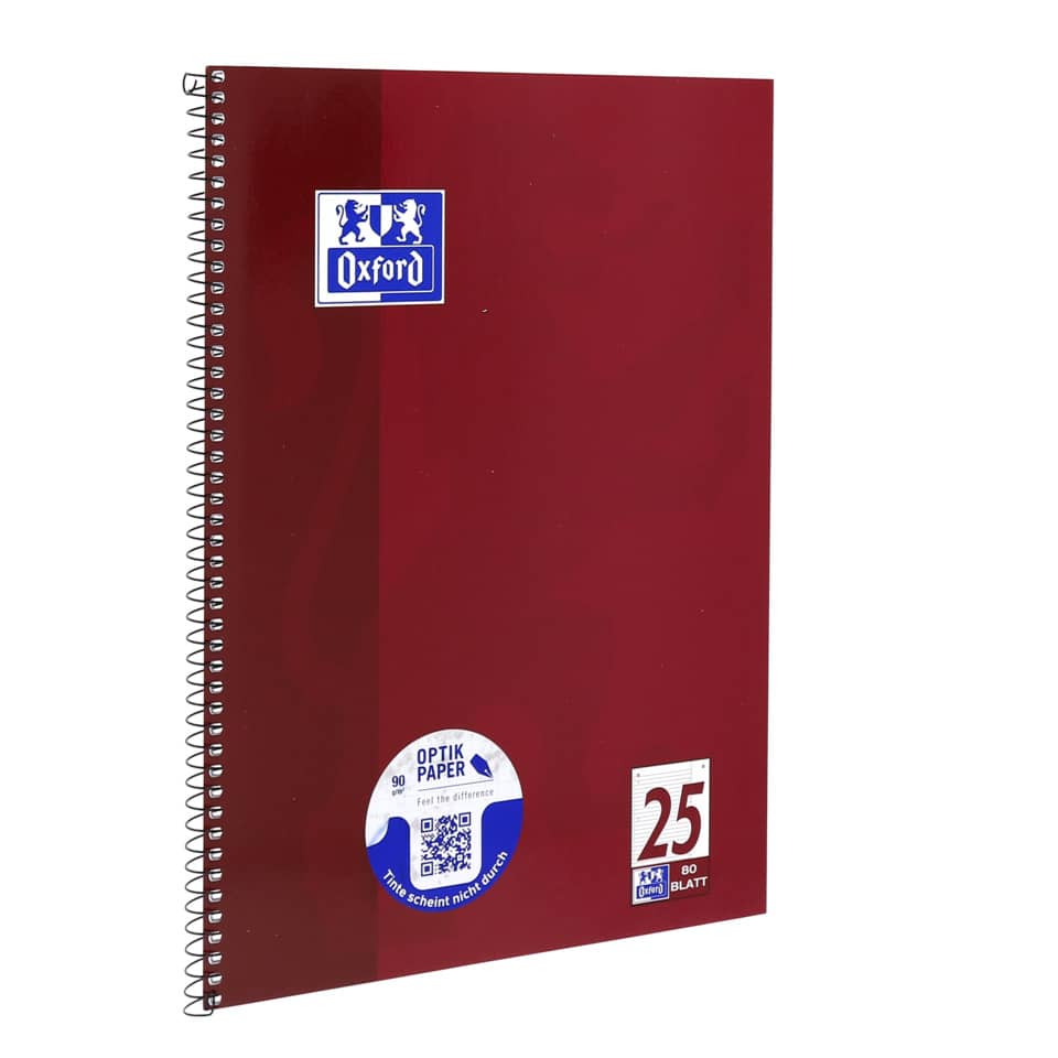 Spiral notebook, Notizbuch, Roter Einband, Oxford, Kleines-Layout-Notizbuch