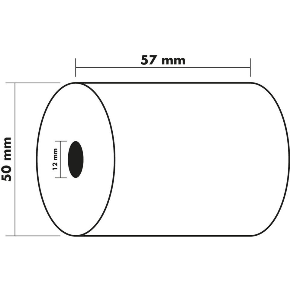 Zylinder, Röhre, Maßskizze, inneres Loch, 57mm Länge
