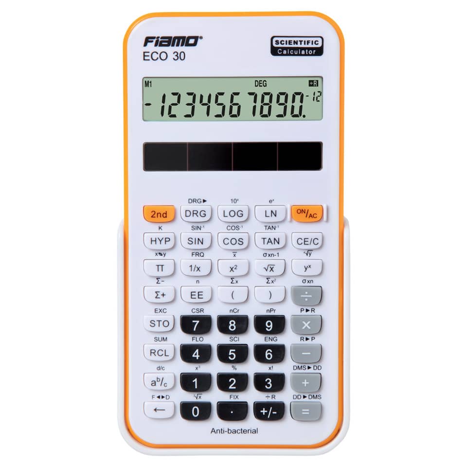 Taschenrechner, Wissenschaftlicher Taschenrechner, ECO 30, Mini-Taschenrechner, Solarbetrieben, Orange, Display