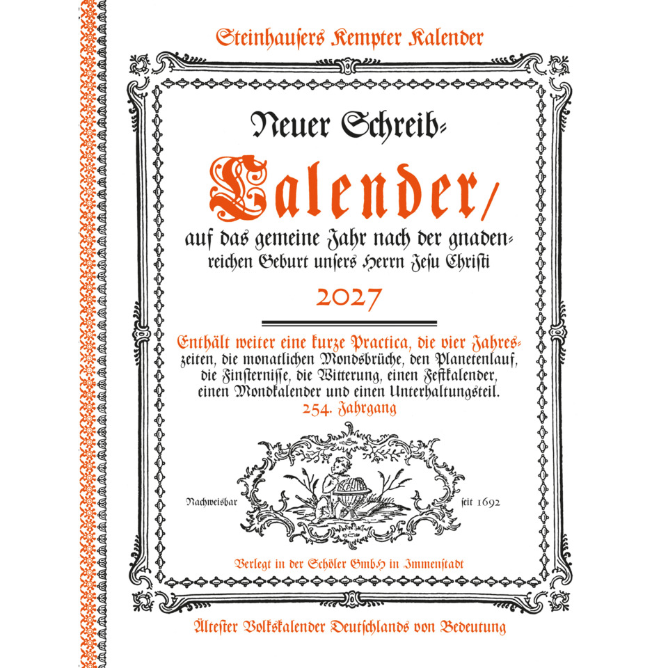 Kalender, Wallkalender, Großformat, Spätes 2017, Ornamentik