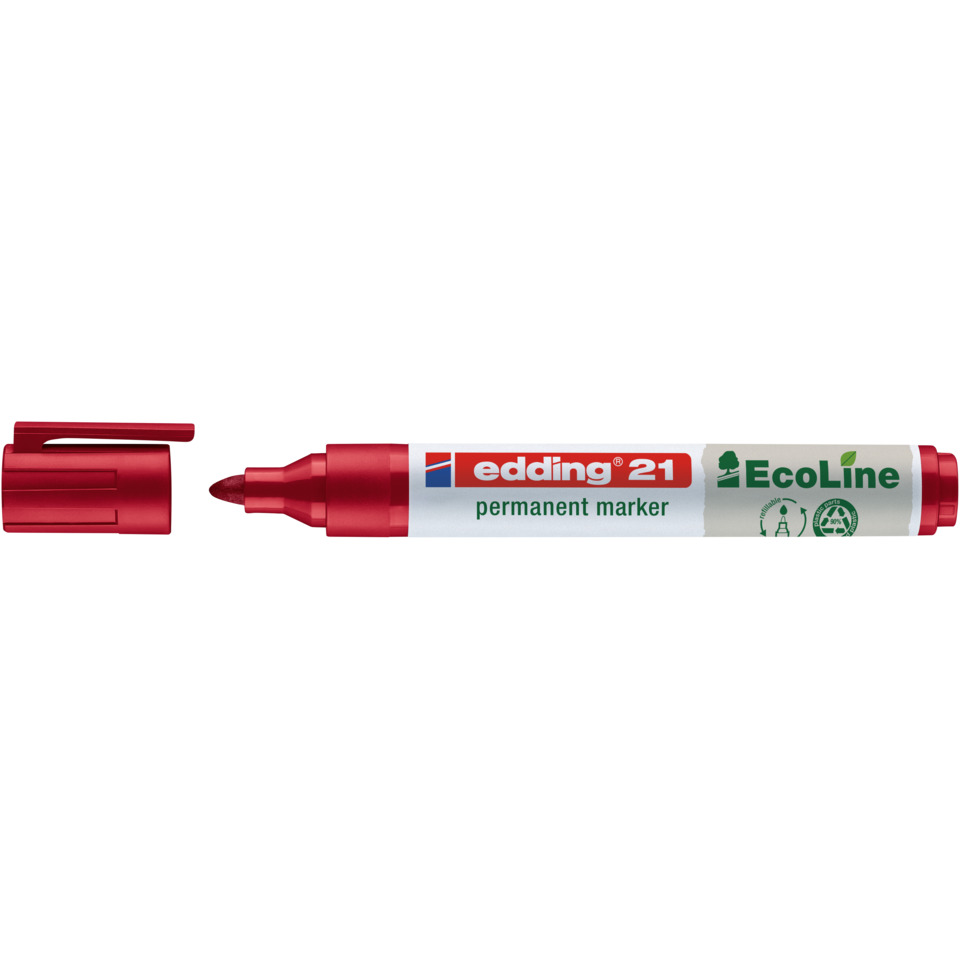 Permanentmarker 21 EcoLine, Rundspitze, nachfüllbar, 1,5-3mm, rot EDDING 4-21002