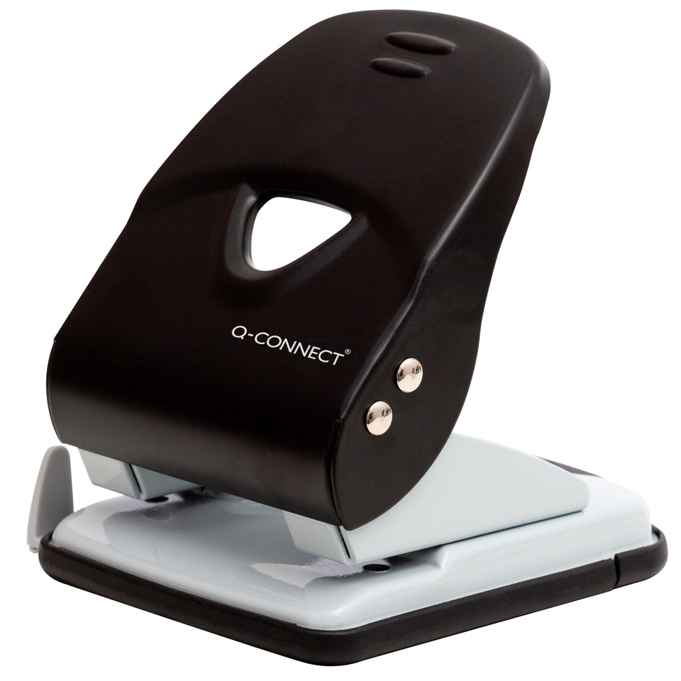 Locher, Bürogerät, Klebeheftgerät, Schwarz, Q-CONNECT