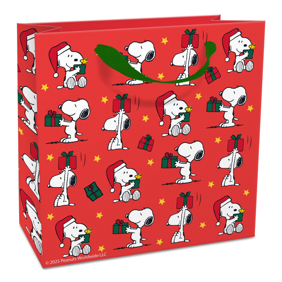 Geschenktüte, Snoopy, Weihnachten, rot, Muster