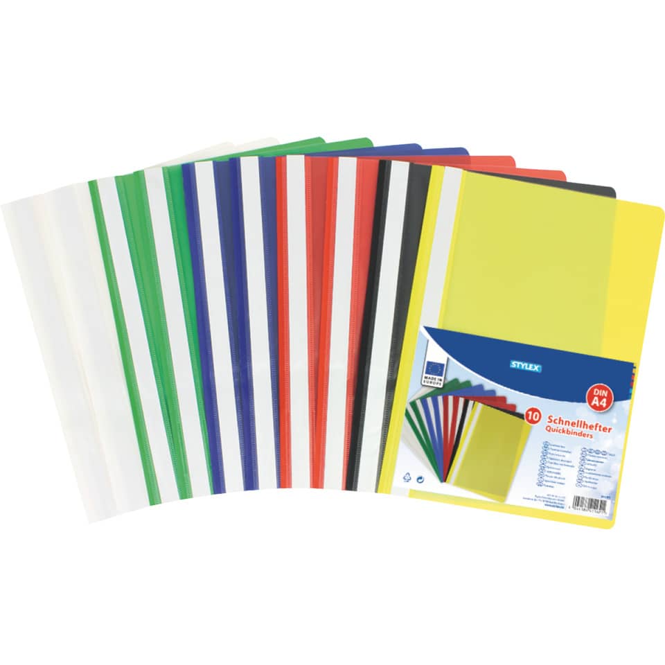 Klarsichtfolien, Ordnerhüllen, Ordnerstreifen, Colorful, A4 Schnellhefter