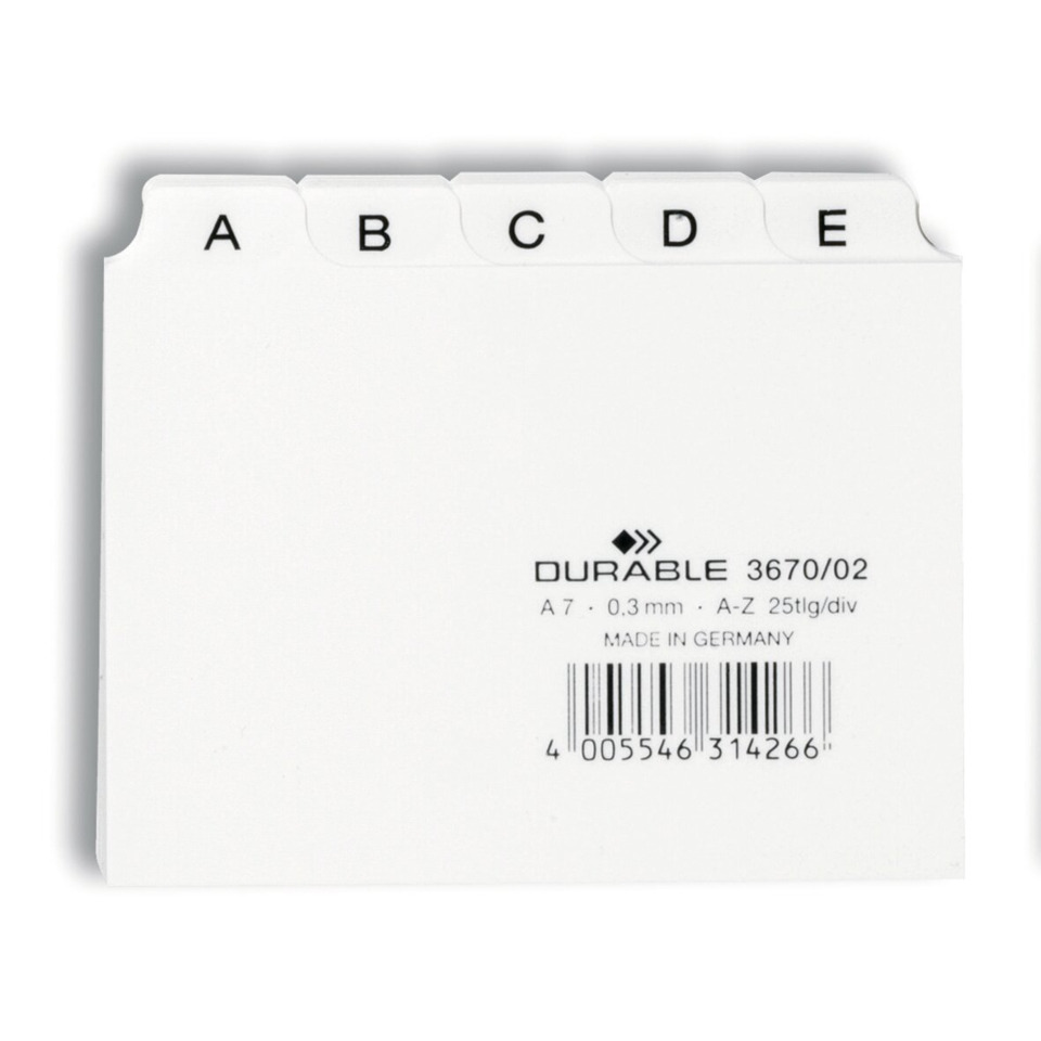 Organizer, Dateiendung, Datei-Trennblätter, Durable 3670/02, Hergestellt in Deutschland