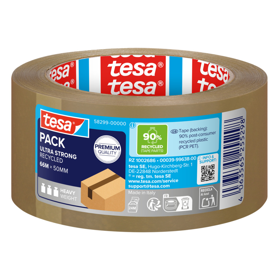 Klebeband, Tesafilm, Masking Tape, Recyceltes Material, 66m x 50mm