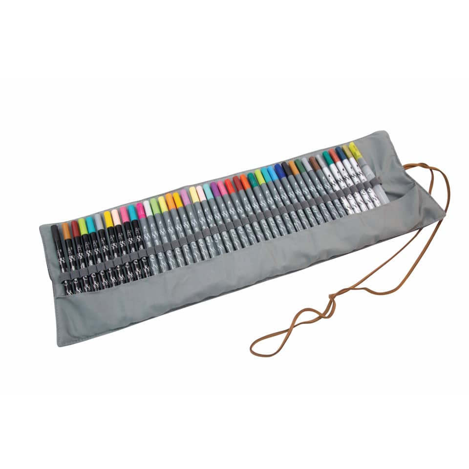 MarkerSet, Filzstifte, Farbige Stifte, Reise-Rolle, Graue Hülle