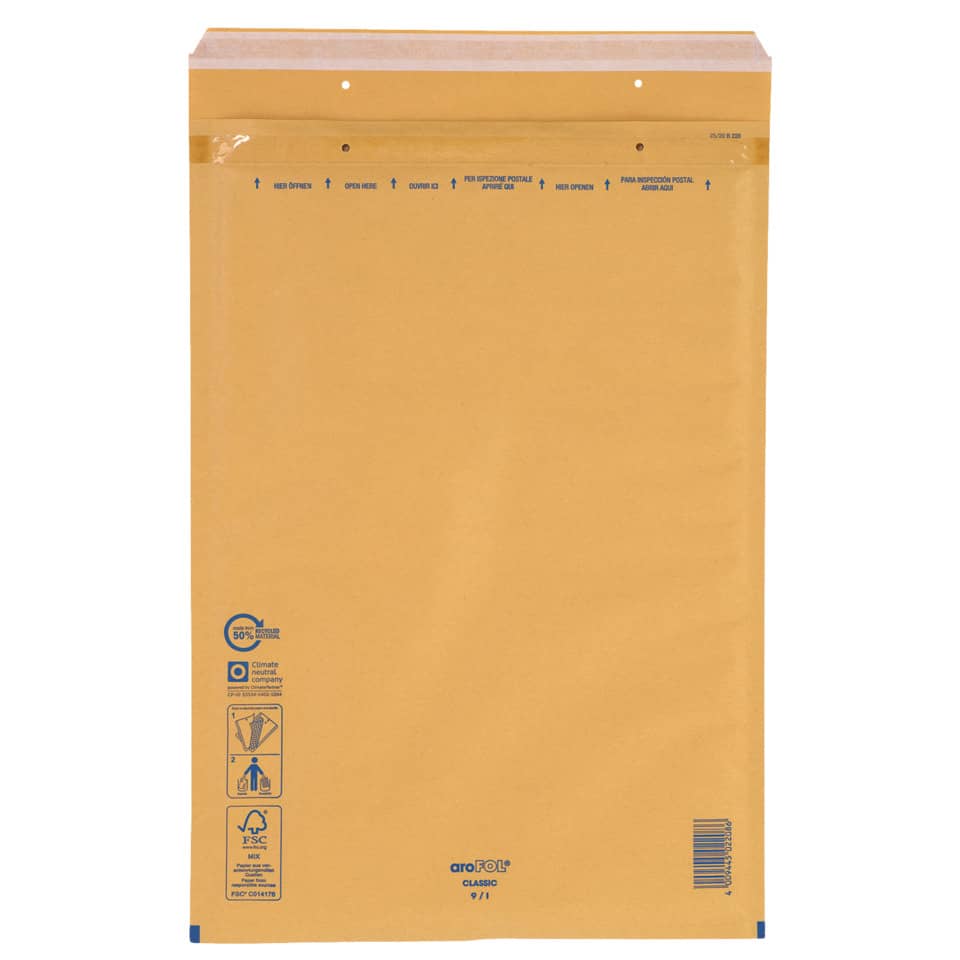 Luftpolstertasche Classic 9/I, 320x455mm, 50 Stück, braun AROFOL 2FVAF000009