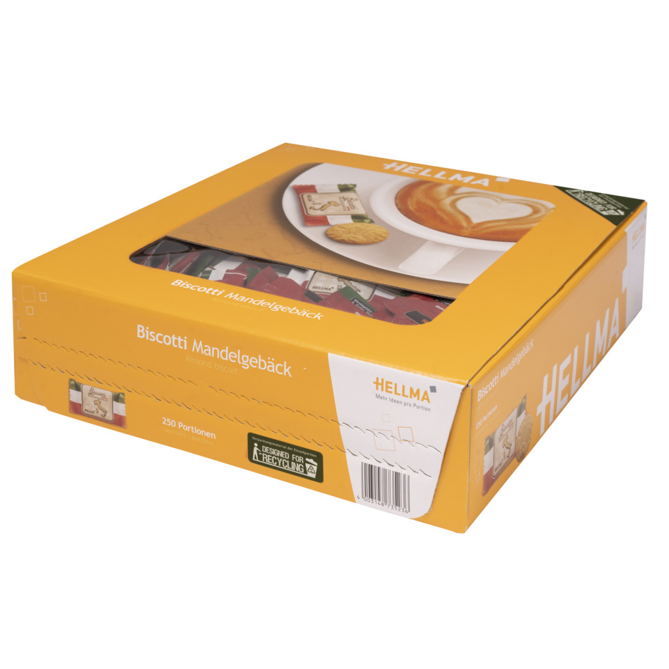 Biscotti, Mandelgebäck, Mandelgebäck-Keks, Packung 250 Portionen, orangene Verpackung