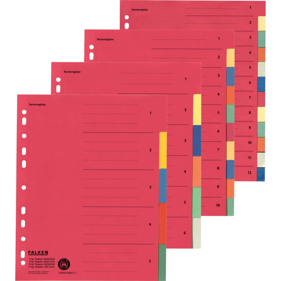 Kartenregistrier, Kartenregister, Kartenformular, Registerblatt, Fächerstapel