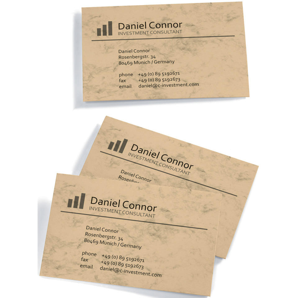 Visitenkarte, Kontaktdaten, Adresse, Investmentberater, Daniel Connor