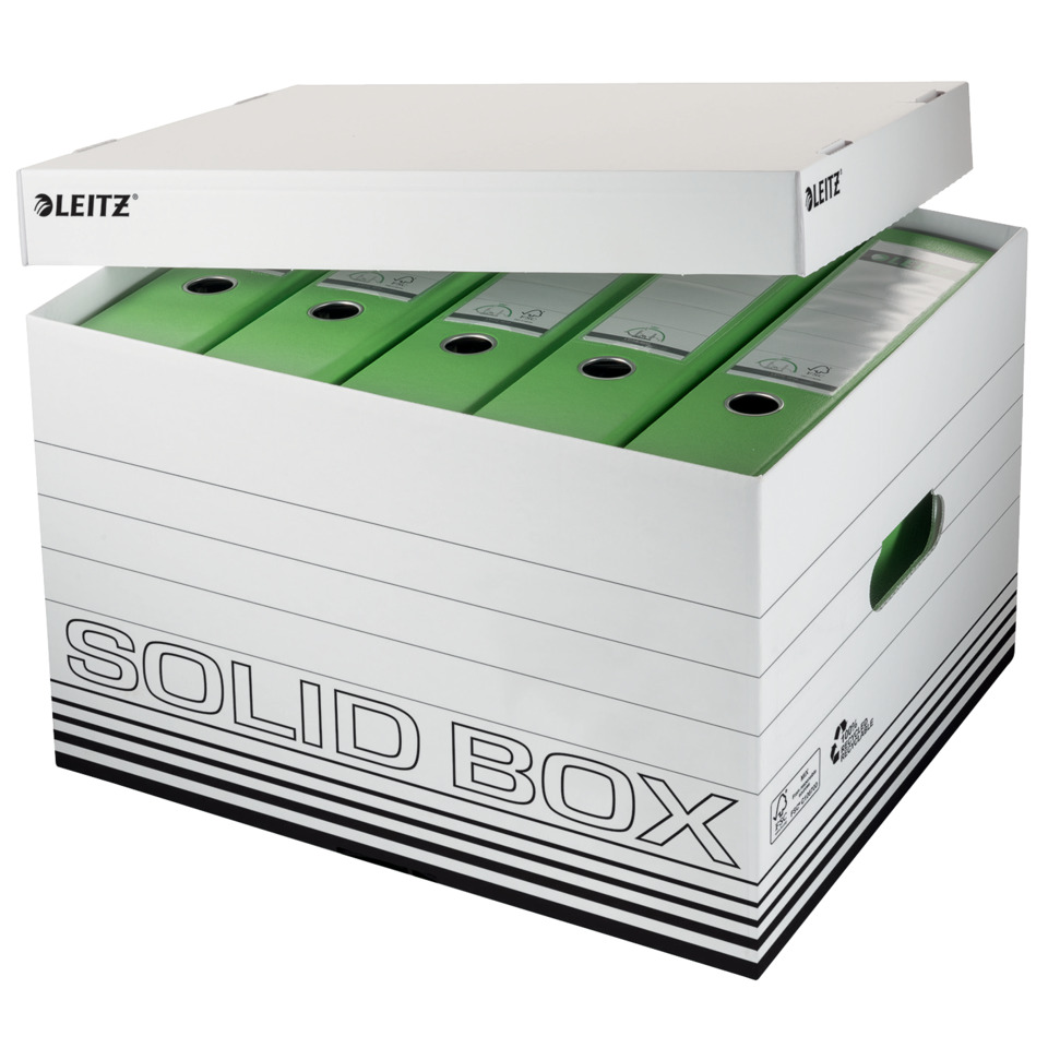 Solid Box, Aufbewahrungsbox, Kartonbox, grüne Ordner, gestapelte Boxen, Solid Box, Aufbewahrungsbox, Ringordner, Grünes Trennblatt, Bürobedarf