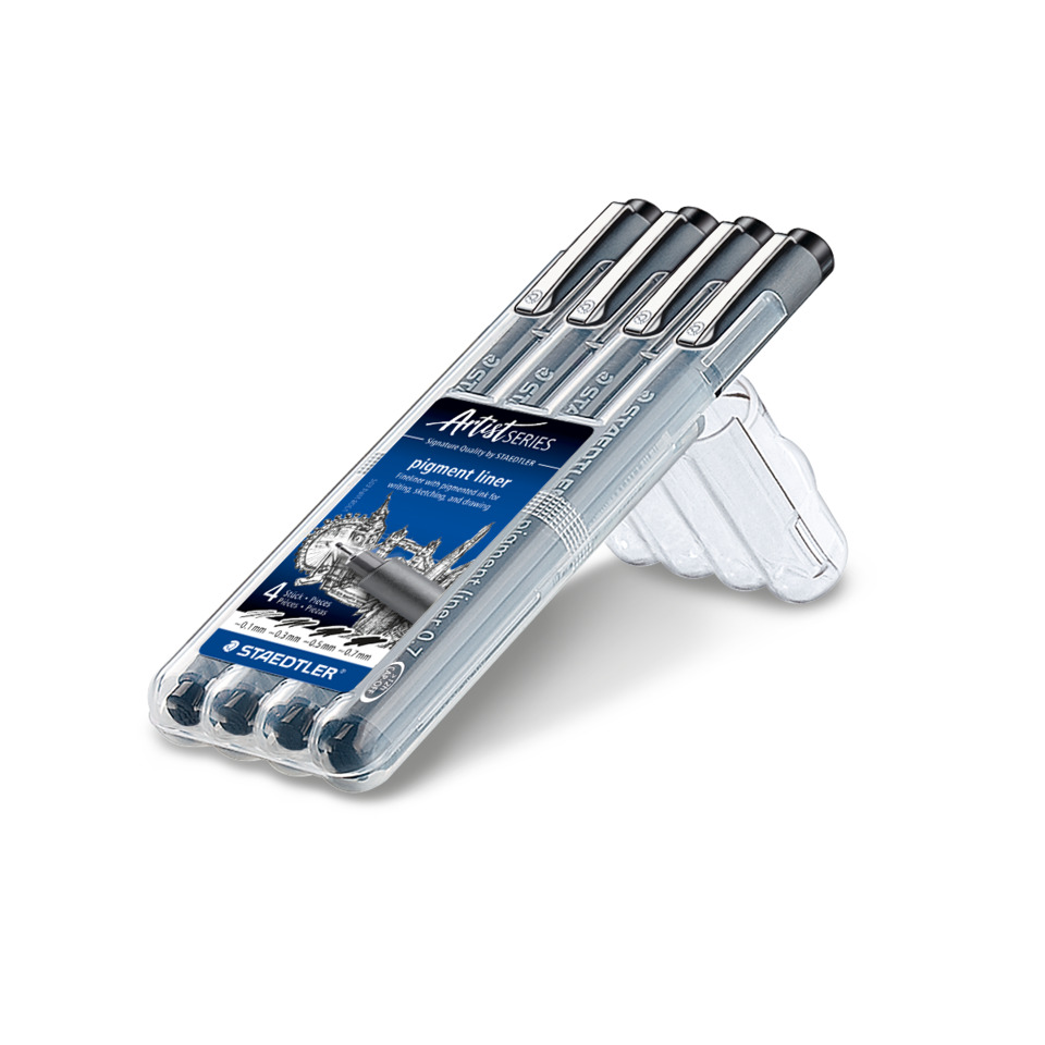 Pigmentliner, Fineliner-Set, Metallische Tinte, Staedtler, 4-Farben-Set