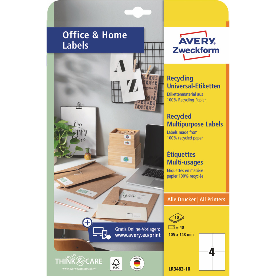 etiketten, Recycling-Papier, Kartonetiketten, Multifunktionsetiketten, Bürobedarf