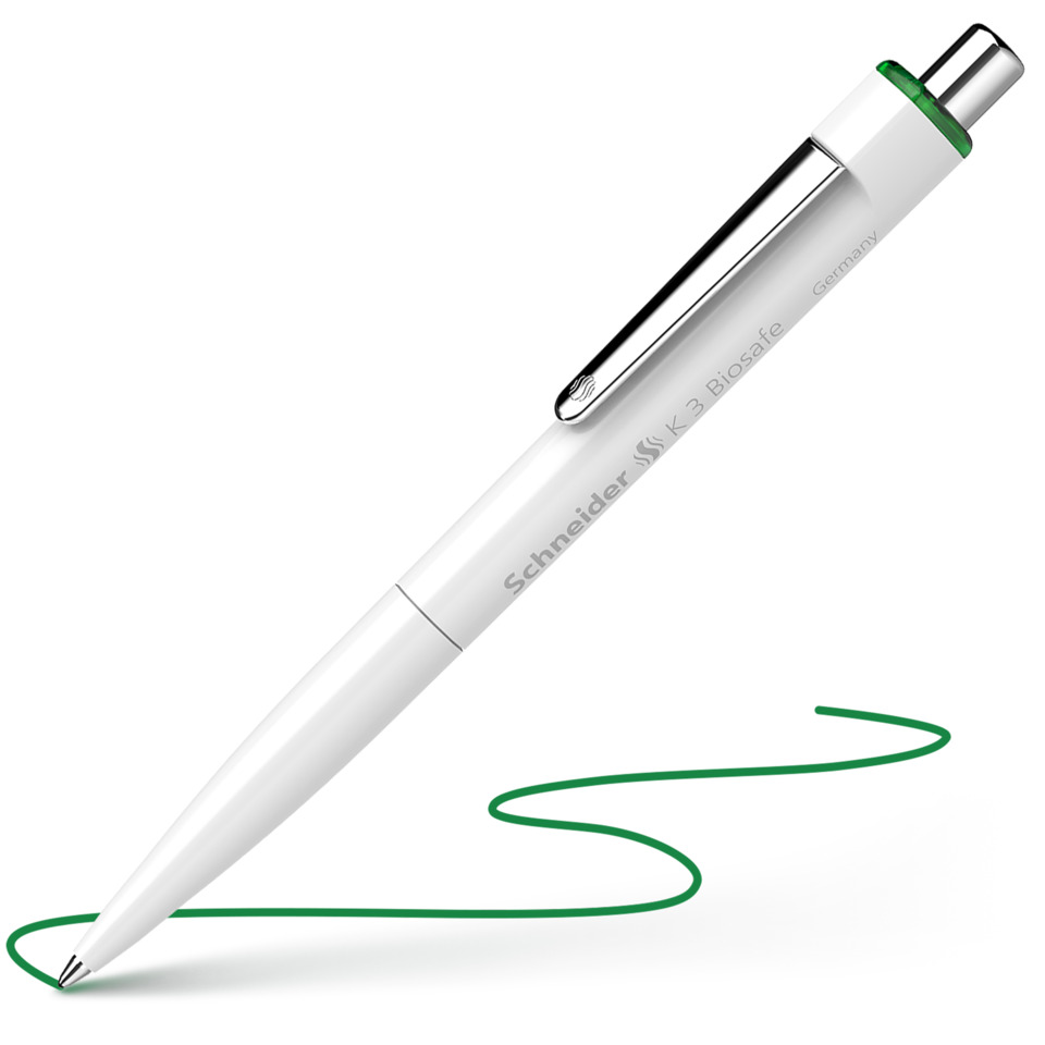 Kugelschreiber, Kugelstift, White pen, Grüner Tintenstrich, Schreibgerät