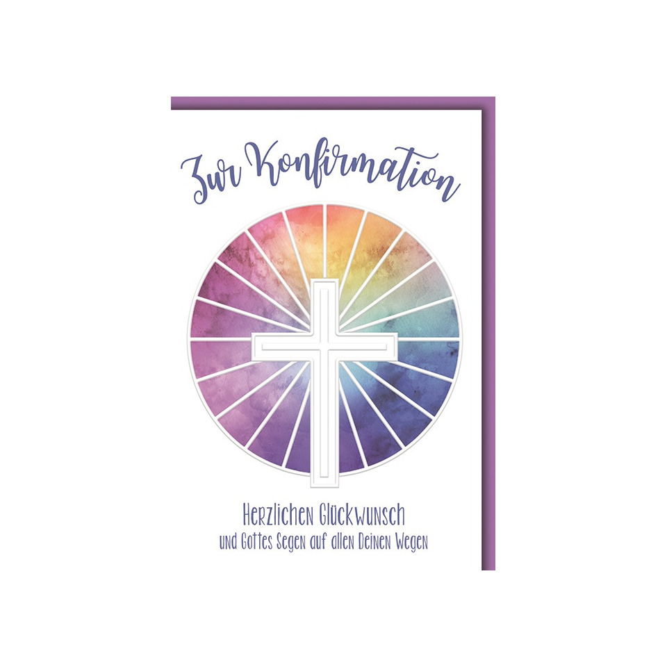 Bestätigungskarte, Kreuz, Regenbogen, Karte, Religion
