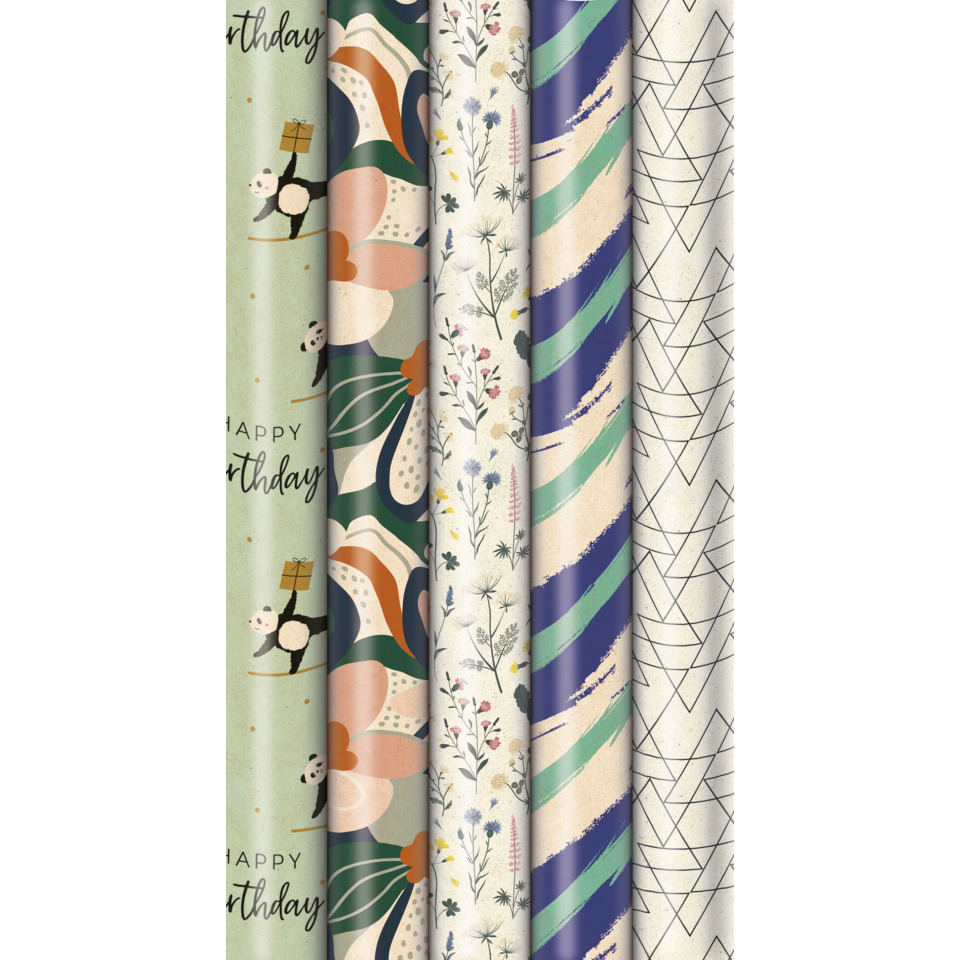 Geschenkpapier Graspapier, 1,5mx70cm, sortiert AWAKING NATURE 33053 646237