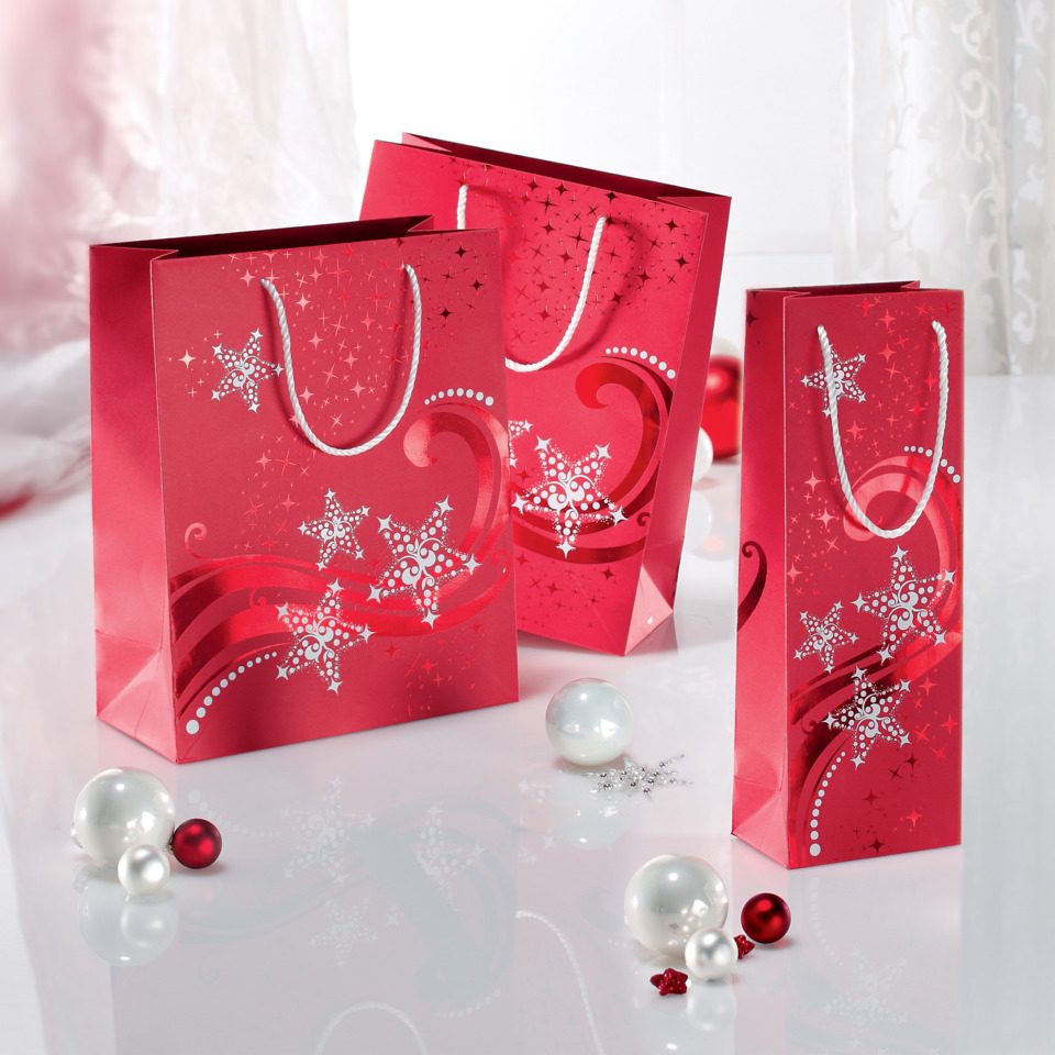 Geschenkverpackung, Geschenktüte, Weihnachtlich, Rote Tüten, Schlicht, Geschenkverpackung, Geschenkbeutel, Schachtel-Design, Weihnachtlich, Rot