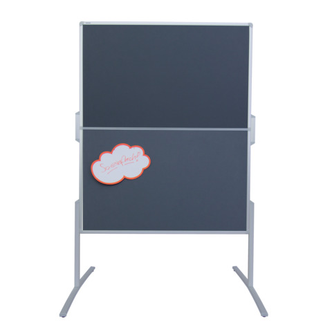 Moderationstafel PRO, klappbar, Filz/Filz, Aluminiumrahmen, 1200 x 1500 mm, grau FRANKEN MT880312