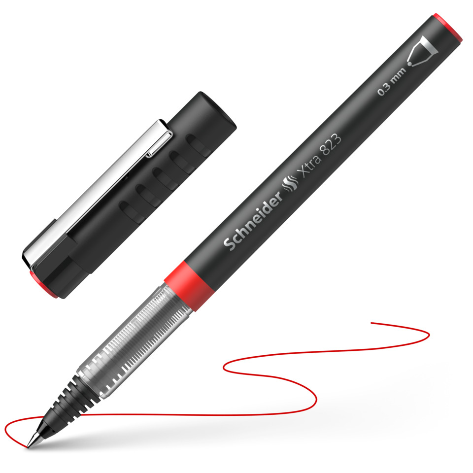 Kugelschreiber, Gelstift, Schneidner, 0.3 mm, roter Schriftzug