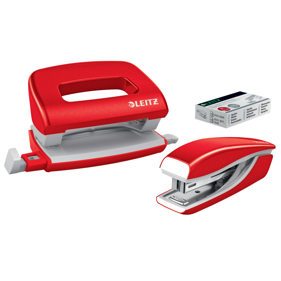 Locher, Kleberstempel, Kleiner Heftstempel, Red Stempel, Stempelset