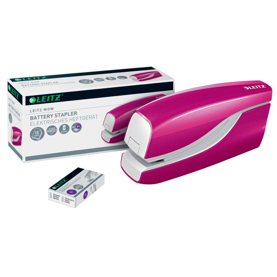 Stapl er, Elektrostapler, Batterie, pink, Kompakt
