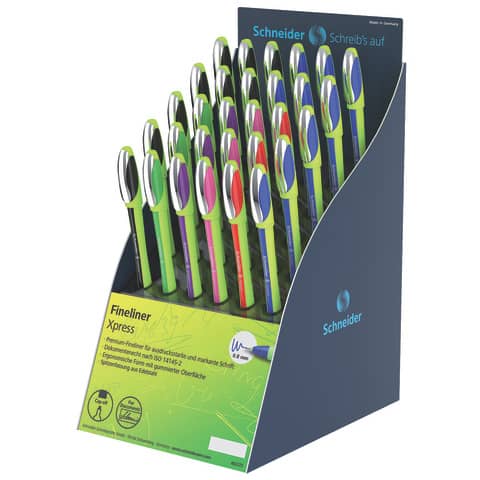 Fineliner Xpress, 0,8mm, im Display sortiert SCHNEIDER 304861