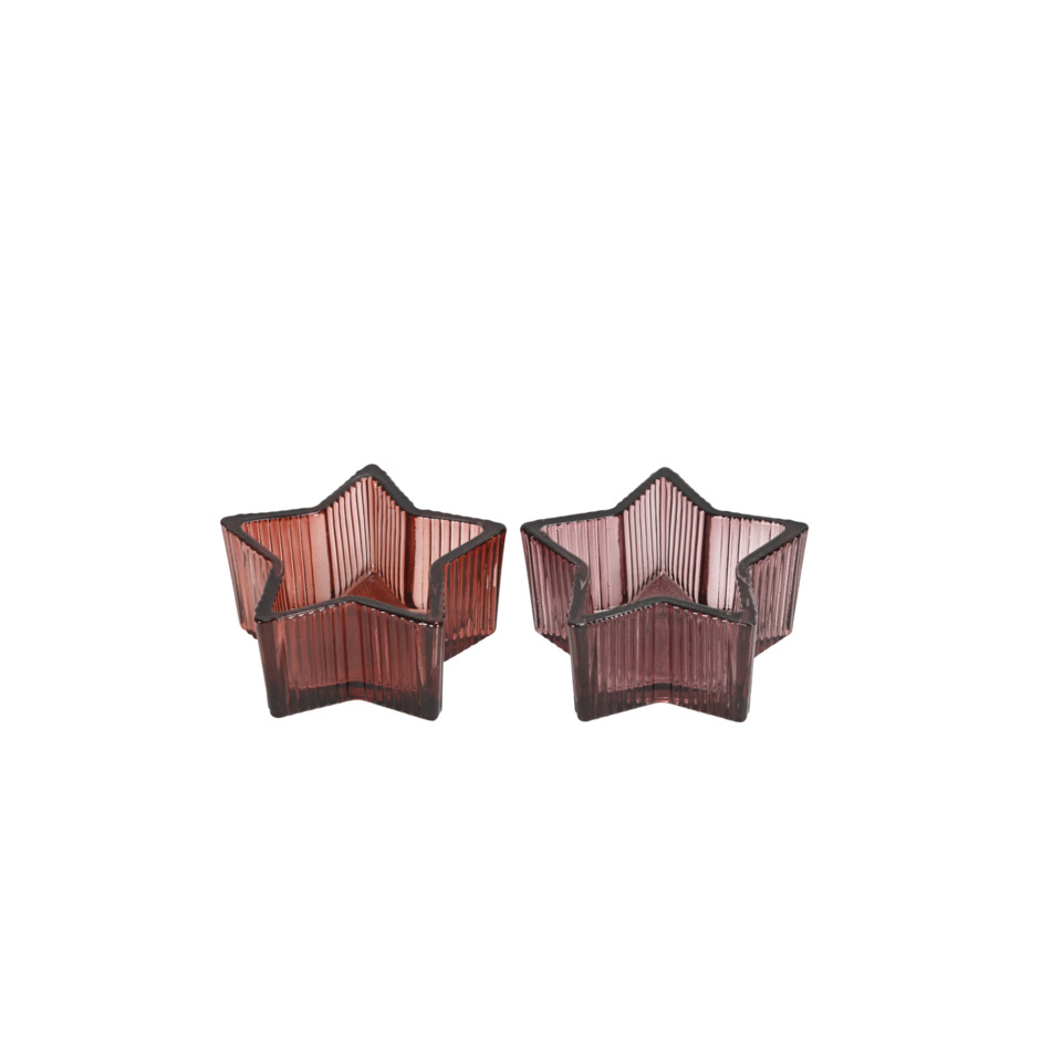Sternförmige Schalen, Sternenschalen, Glas-Schalen, Rosa Glas, Dekorative Schalen