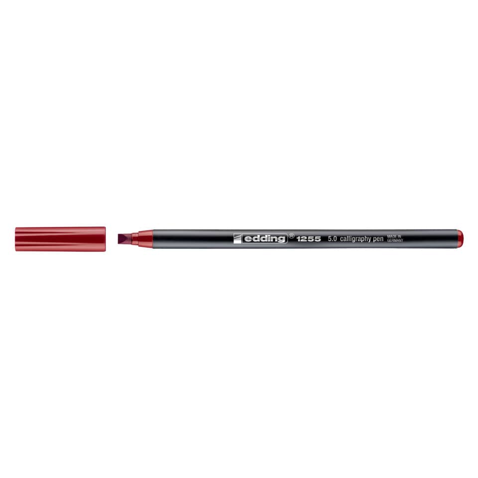 Kugelschreiber, Calligraphy Pen, Rot, Kappe, feine Spitze