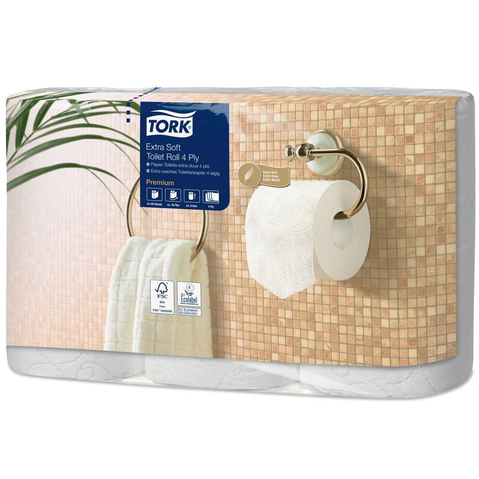 Toilettenpapier, extraweich, 4-lagig, Badeinlage, Rolle