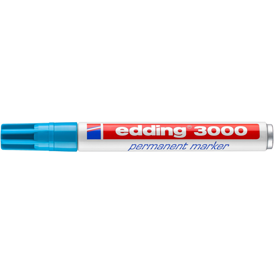 permanenter Marker, blauer Deckel, Markerstift, rotes Etikett, edditing 3000