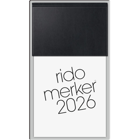 Tagesblock Merker 2026, 10,8 x 20,1 cm, 1T/1S, Miradur, schwarz RIDO 70-35 003 906