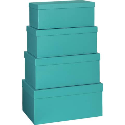 Geschenkkarton One Colour, 4-teilig, türkis STEWO 2552 6449 49