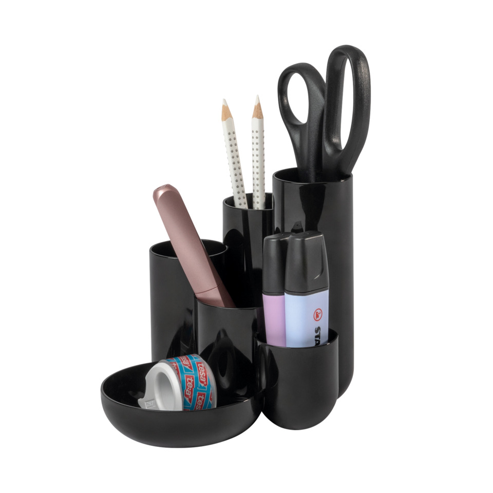 Schreibtisch-Organizer, Haushaltszubehör, Scheren, Filter?, Klebstoff, Stifthalter